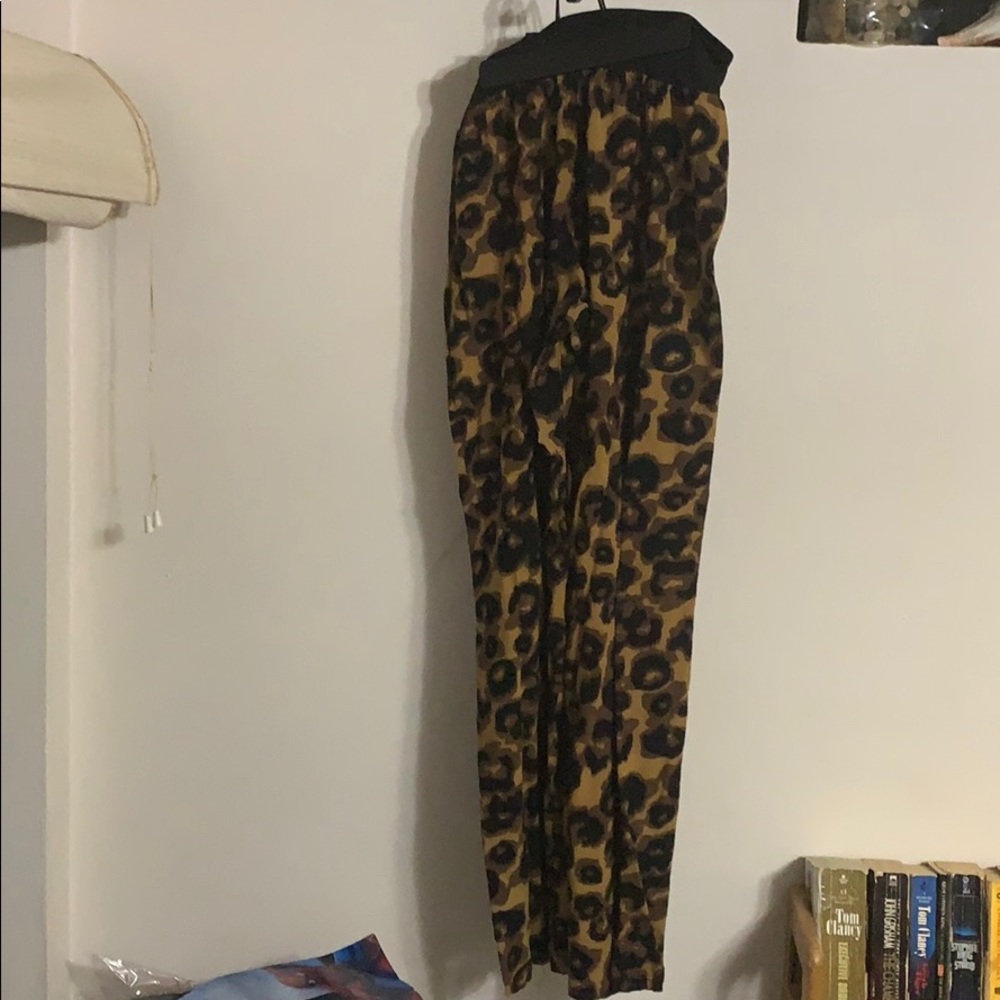 Animal print flare pants